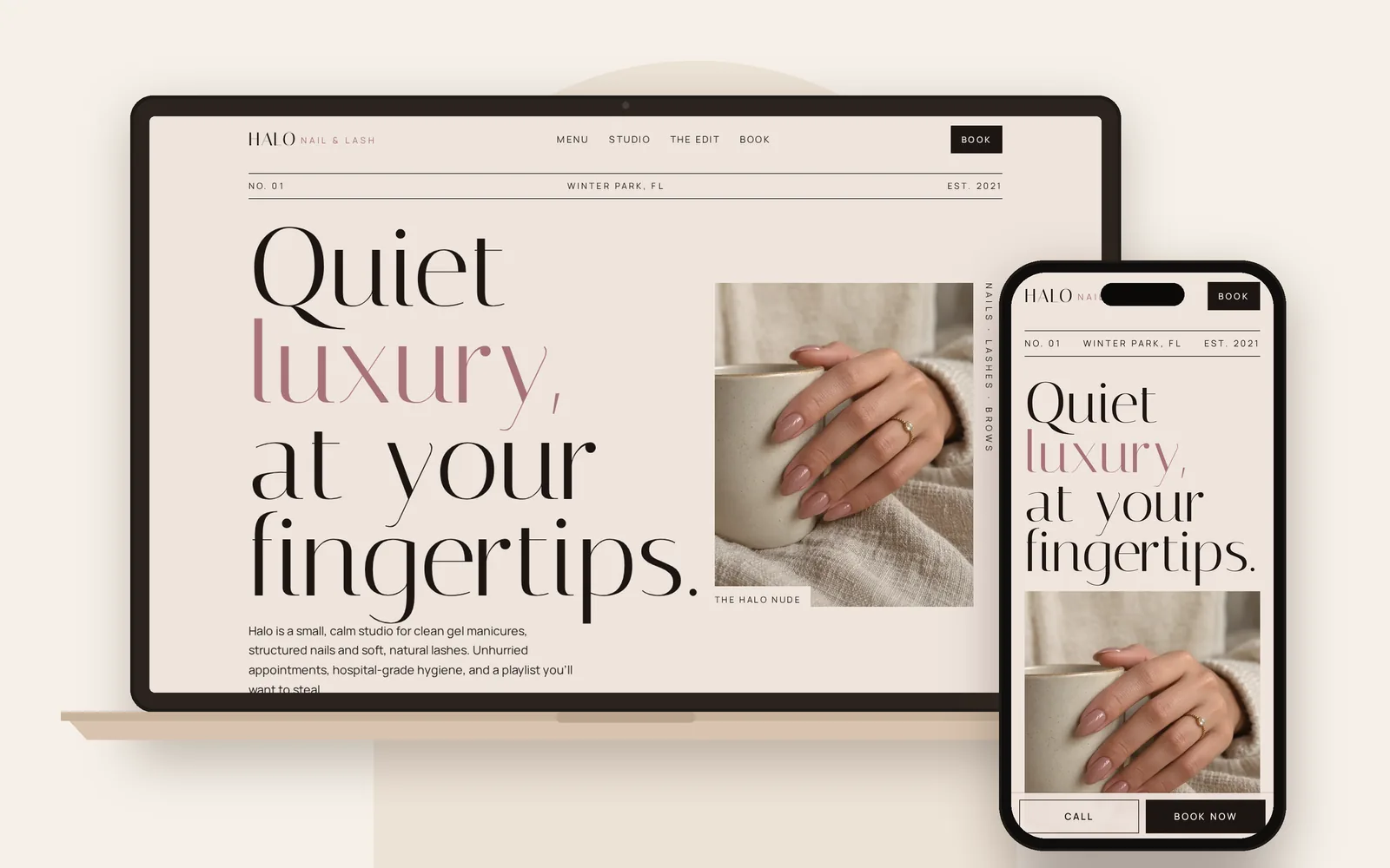 Nail salon website design mockup by Riri | Web Design