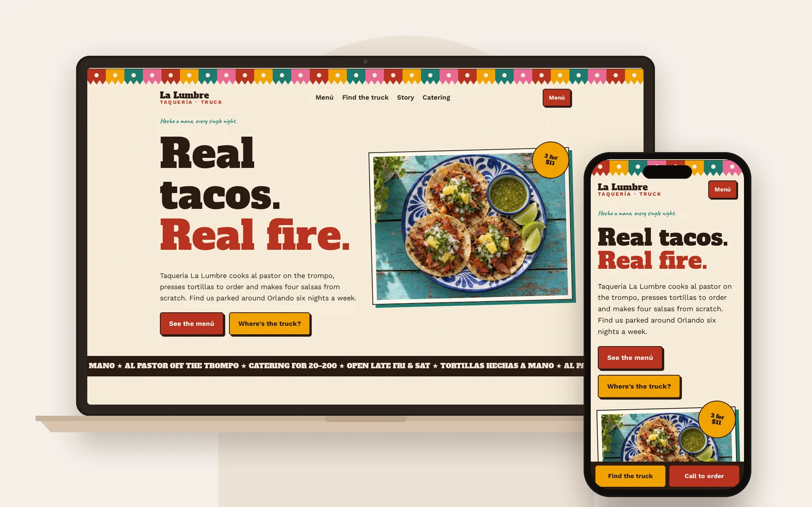 Restaurant website design mockup by Riri | Web Design